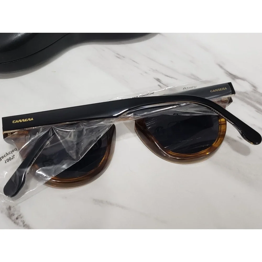 NEW Carrera Unisex 48mm Brown Horn Sunglasses CA306-S-EX4-IR